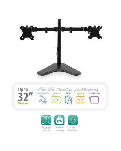 EWENT EW1536 Soporte Sobremesa 2xMonitores 32" VES