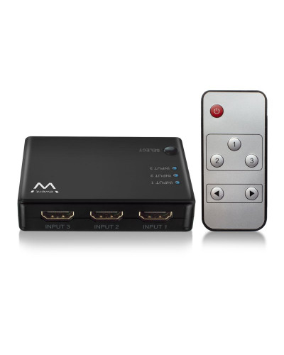 EWENT EW3730 Switch HDMI 4K 3x1con mando distancia