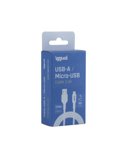 iggual cable USB-A/micro-USB 100 cm blanco