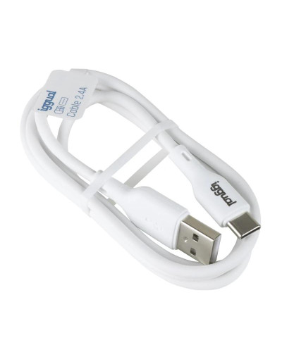 iggual cable USB-A/USB-C 100 cm blanco