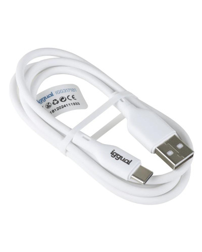 iggual Cable USB-A/USB-C 100 cm blanco Q3.0 3A