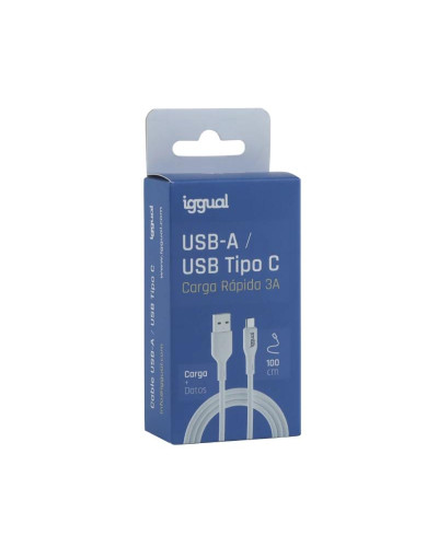 iggual Cable USB-A/USB-C 100 cm blanco Q3.0 3A