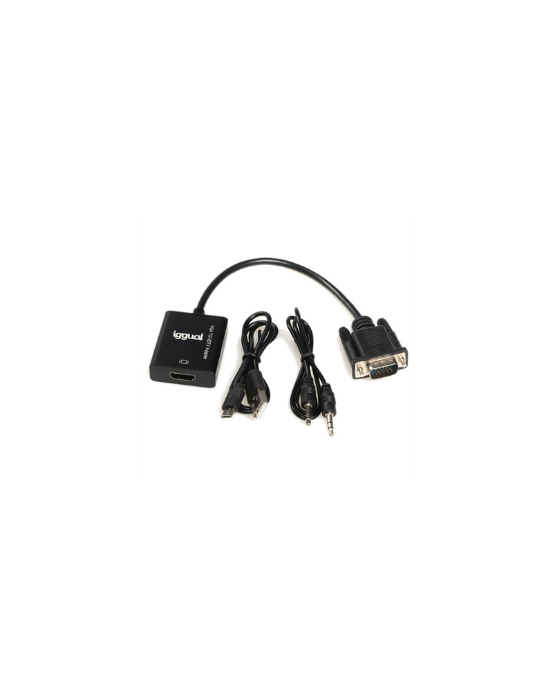 iggual Adaptador VGA a HDMI + audio + microUSB