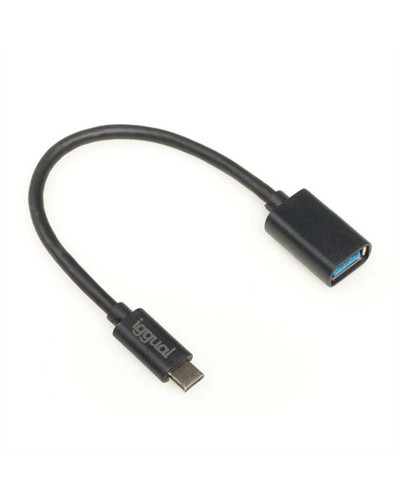 iggual Cable USB OTG 3.0 USB-A/USB-C 20 cm negro
