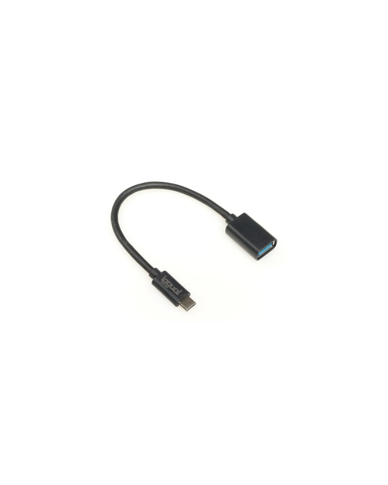 iggual Cable USB OTG 3.0 USB-A/USB-C 20 cm negro