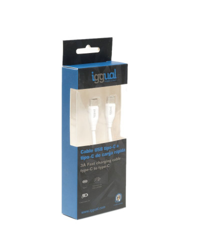 iggual Cable USB-C/USB-C 100 cm blanco Q3.0 3A