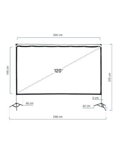 iggual Pantalla exterior portable 120" 265x149 cm