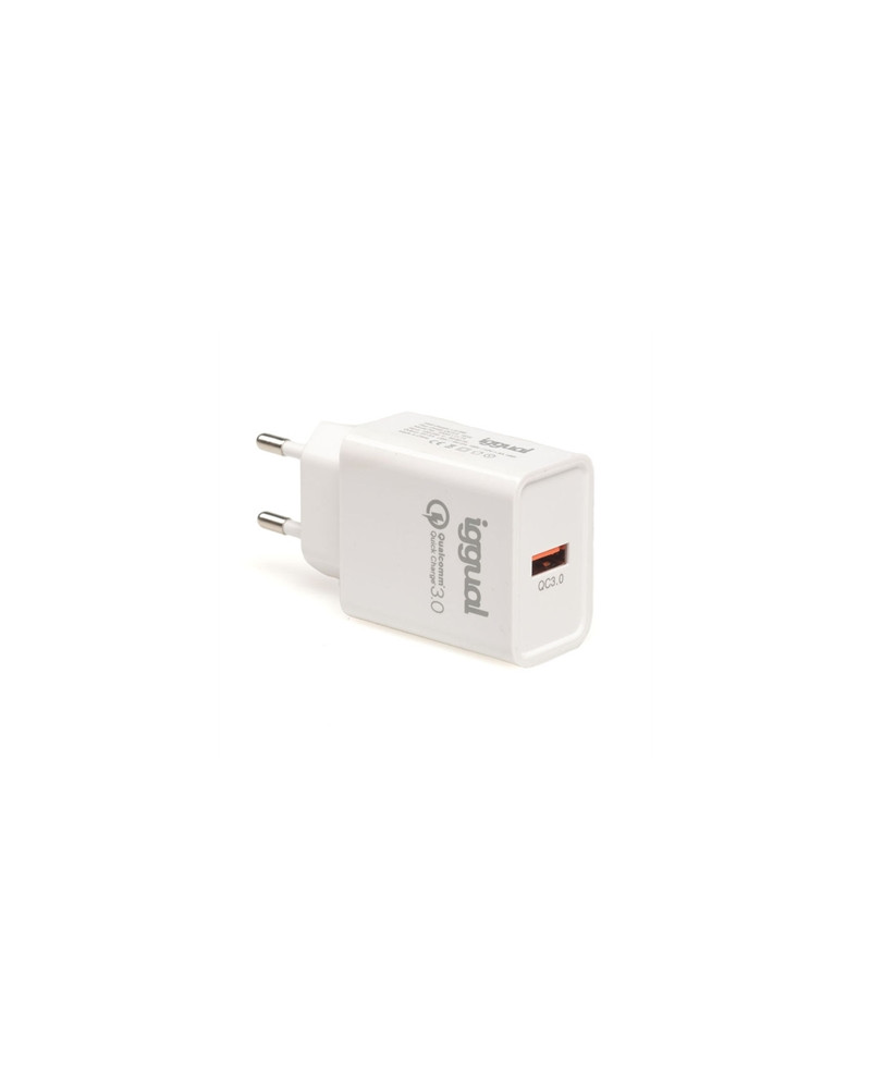 iggual Cargador 1xUSB carga rápida QC3.0 18W