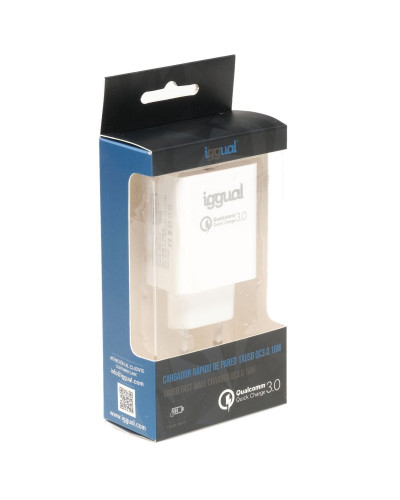 iggual Cargador 1xUSB carga rápida QC3.0 18W