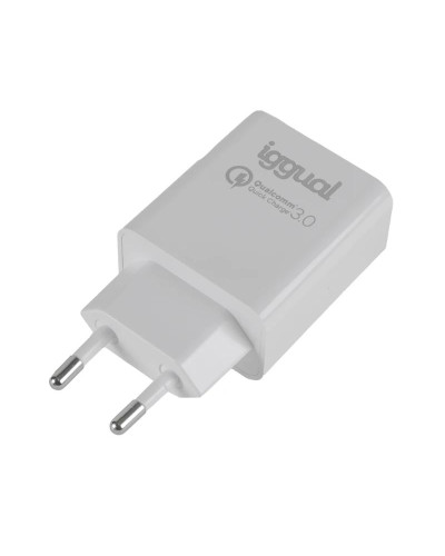iggual Cargador doble USB QC3.0 + tipo C PD 20W