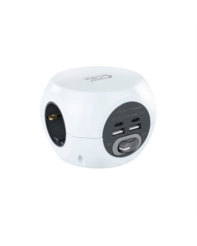 Nanocable Base de enchufes con 4 USB Blanco