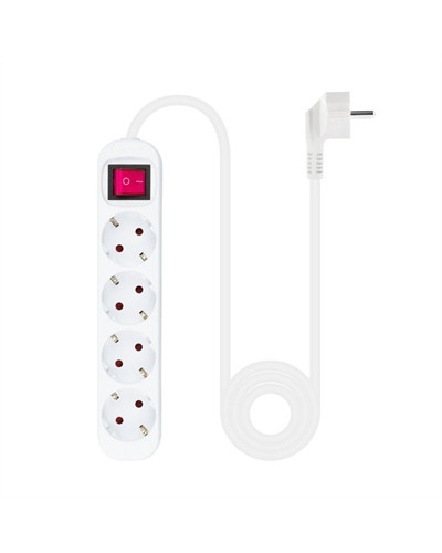 Nanocable Regleta 4 tomas con interruptor Blanca