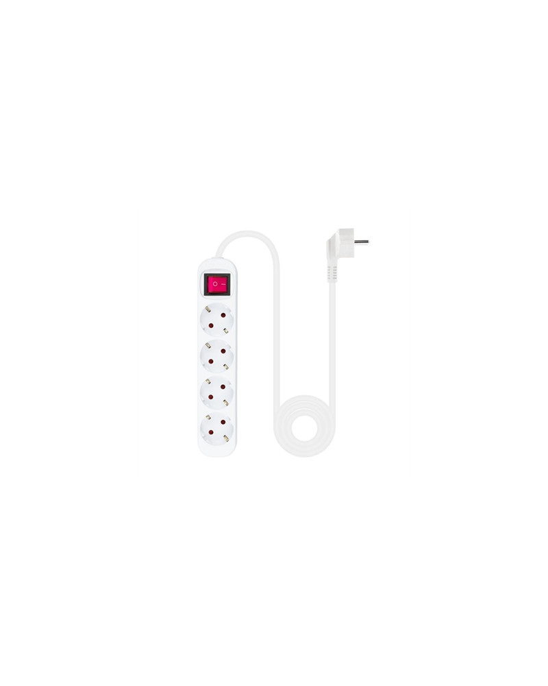 Nanocable Regleta 4 tomas con interruptor Blanca