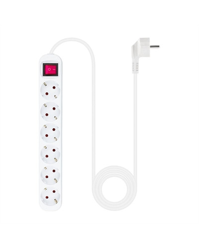 Nanocable Regleta 6 tomas con interruptor Blanca