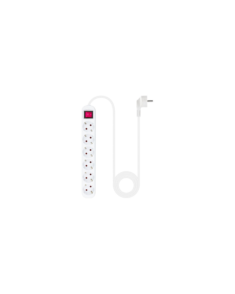 Nanocable Regleta 6 tomas con interruptor Blanca