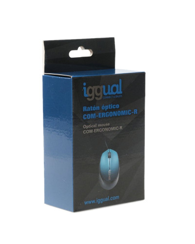 iggual Ratón óptico COM-ERGONOMIC-R-800DPI azul