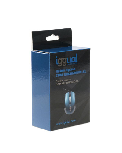 iggual Ratón óptico COM-ERGONOMIC-RL-800DPI azul