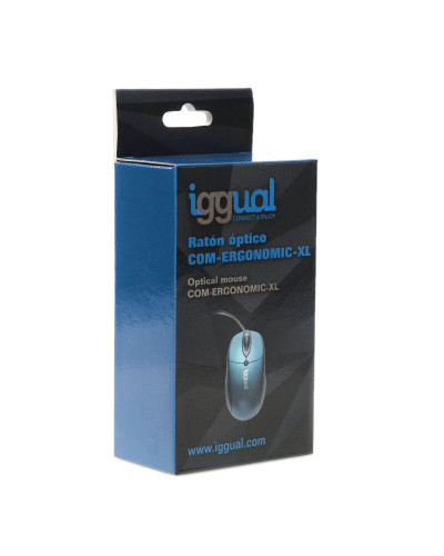 iggual Ratón óptico COM-ERGONOMIC-XL-800DPI azul