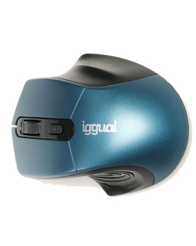 iggual Ratón inalámbrico ERGONOMIC-L-1600DPI azul
