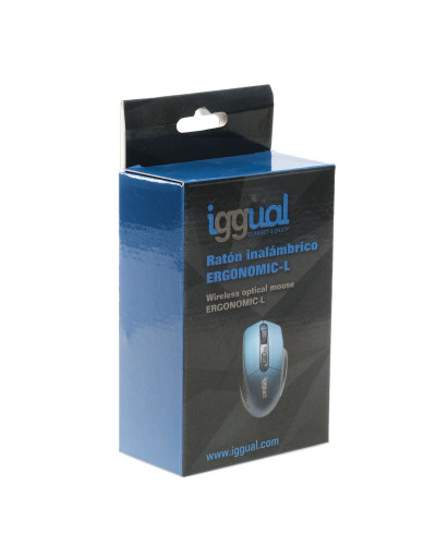 iggual Ratón inalámbrico ERGONOMIC-L-1600DPI azul