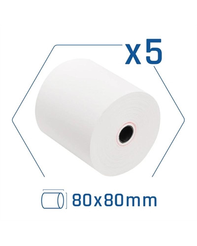 iggual Pack 5 rollos papel térmico sin BPA 80X80mm