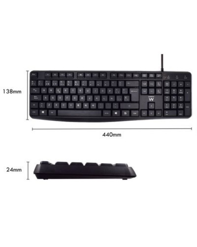 Ewent EW3006 kit teclado+ raton escrit. silenciosa