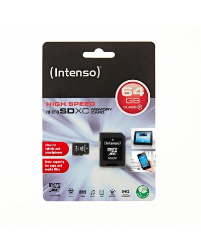 Intenso 3413490 Micro SD clase 10 64GB c/adapt