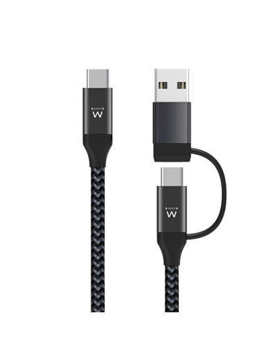 EWENT EW9918 Cable de carga usb-C a usbA/B 2 en 1