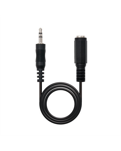Nanocable Cable Audio, Jack 3.5/M-H, Negro, 3 M