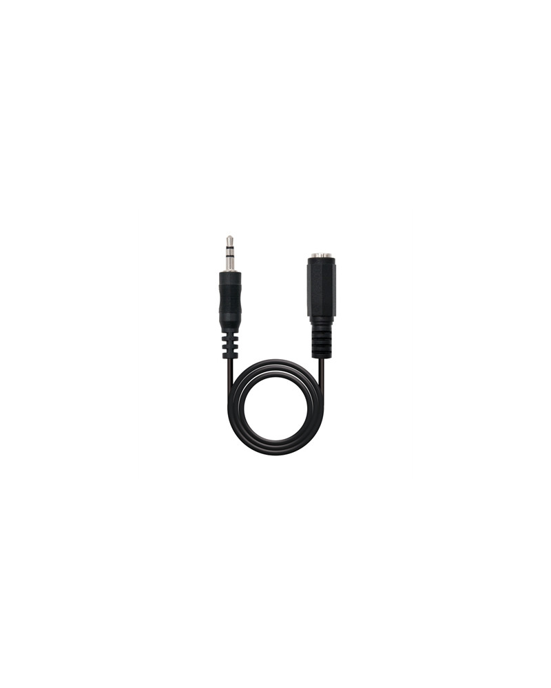 Nanocable Cable Audio, Jack 3.5/M-H, Negro, 3 M