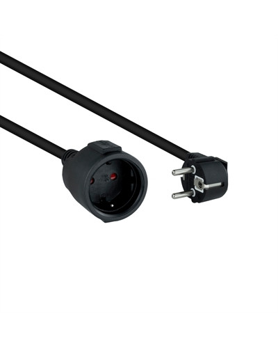 Nanocable Cable Alim. Alargador schuko negro 5 M