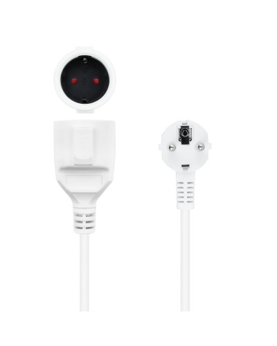 Nanocable Cable Alim. Alargador schuko blanco 5 M