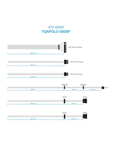 Tooq Fuente Alimentación TQAPOLO-500SP 500W PFC