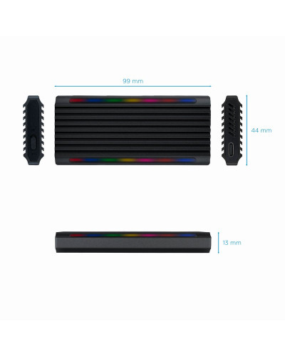 Tooq Caja Externa SSD M.2 NGFF/NVMe USB-C Negro
