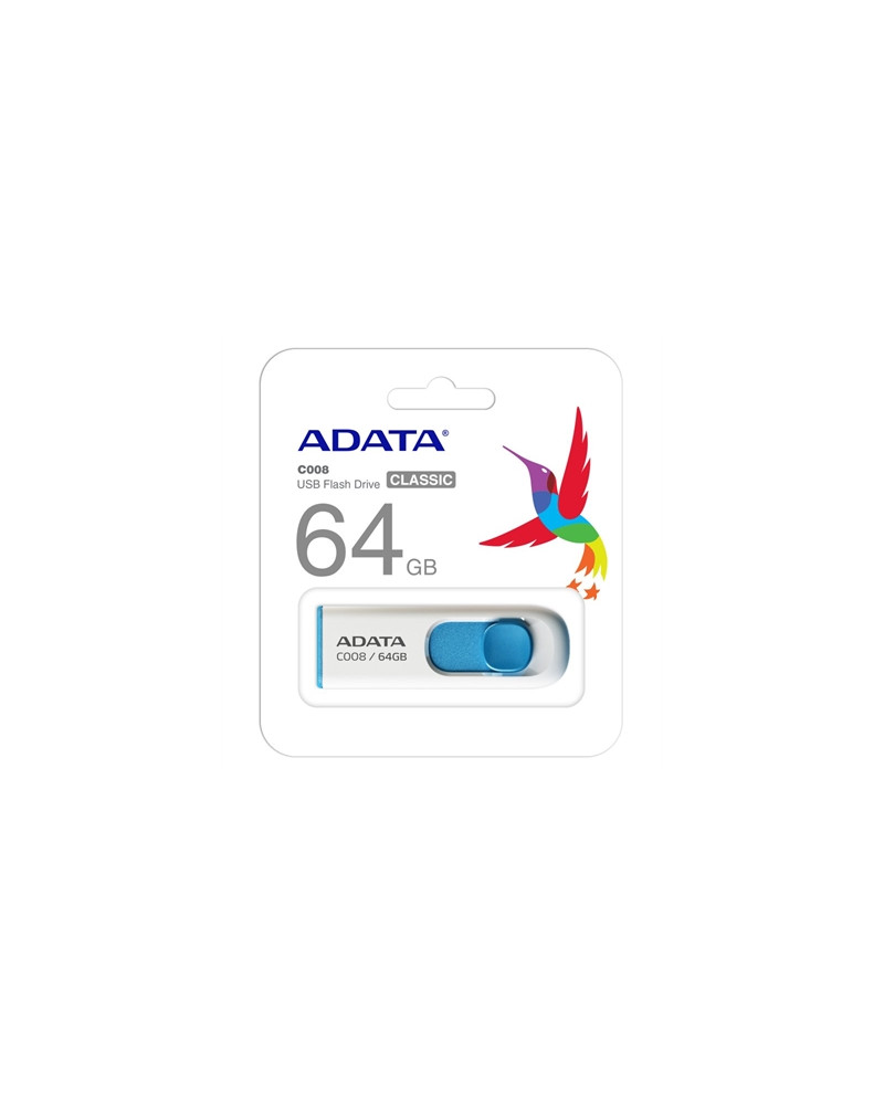 ADATA Lapiz Usb C008 64GB USB 2.0 Blanco/Azul