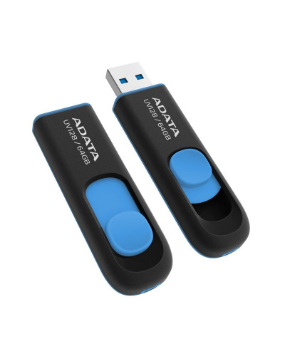 ADATA Lapiz Usb UV128 64GB USB 3.2 Negro/Azul