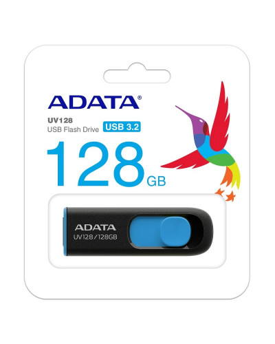 ADATA Lapiz Usb UV128 128GB USB 3.2 Negro/Azul