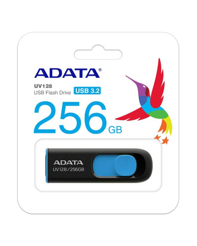 ADATA Lapiz Usb UV128 256GB USB 3.2 Negro/Azul