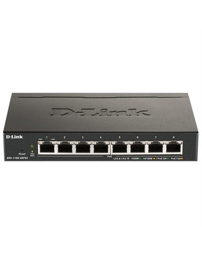 D-Link DGS-1100-08PV2/E 8xGb PoE Switch 64W
