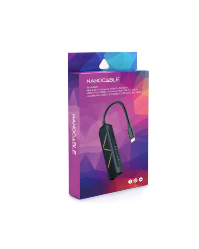 Nanocable Hub USB-C 4 en 1 USB-A+USB-C+HDMI