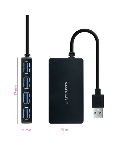 Nanocable Hub USB 3.0 con 4 Puertos de USB 3.0