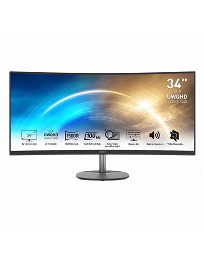 MSI MP341CQ Monitor34" UWQHD VGA HDMI MM curv