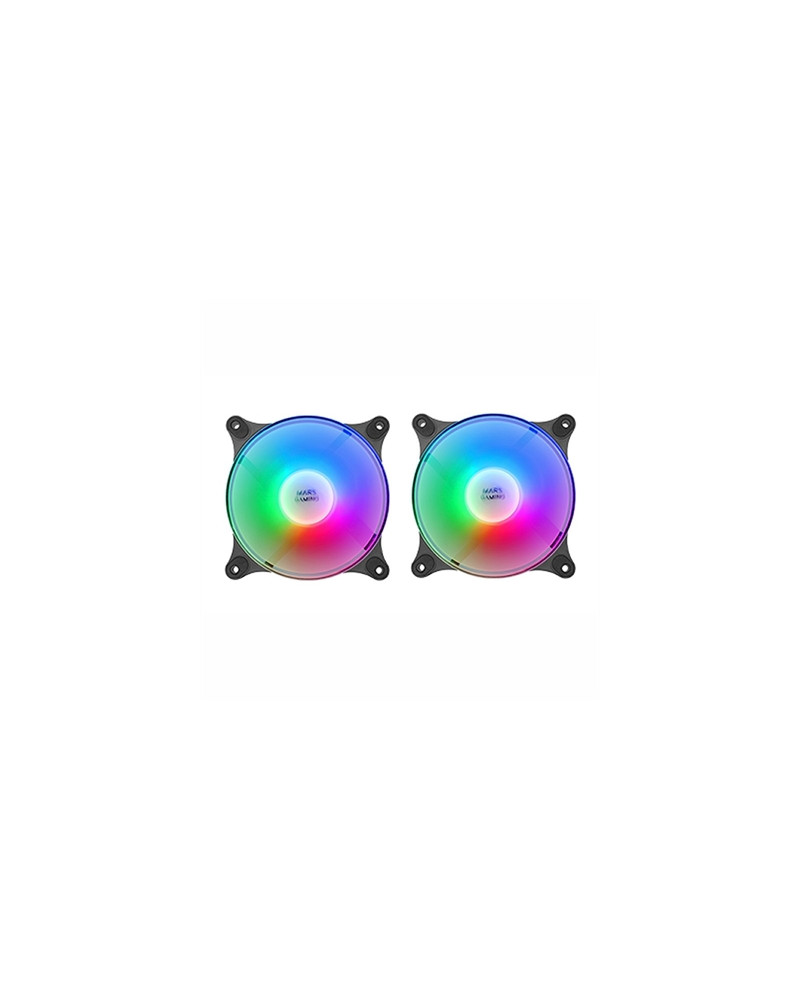 MARS GAMING MFDUO 12CM 2XFANRGB Ult-silent Black