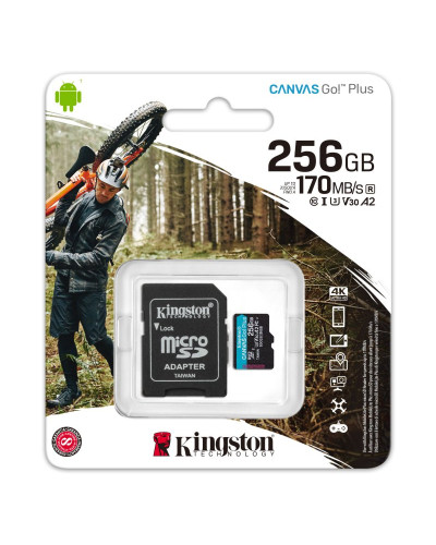 Kingston SDCG3/256GB microSD A2 clase 10 256GB c/a