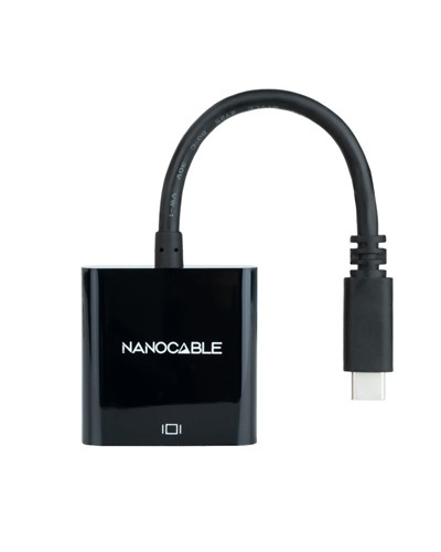 Nanocable Conversor USB-C/M a VGA/H Negro 10cm