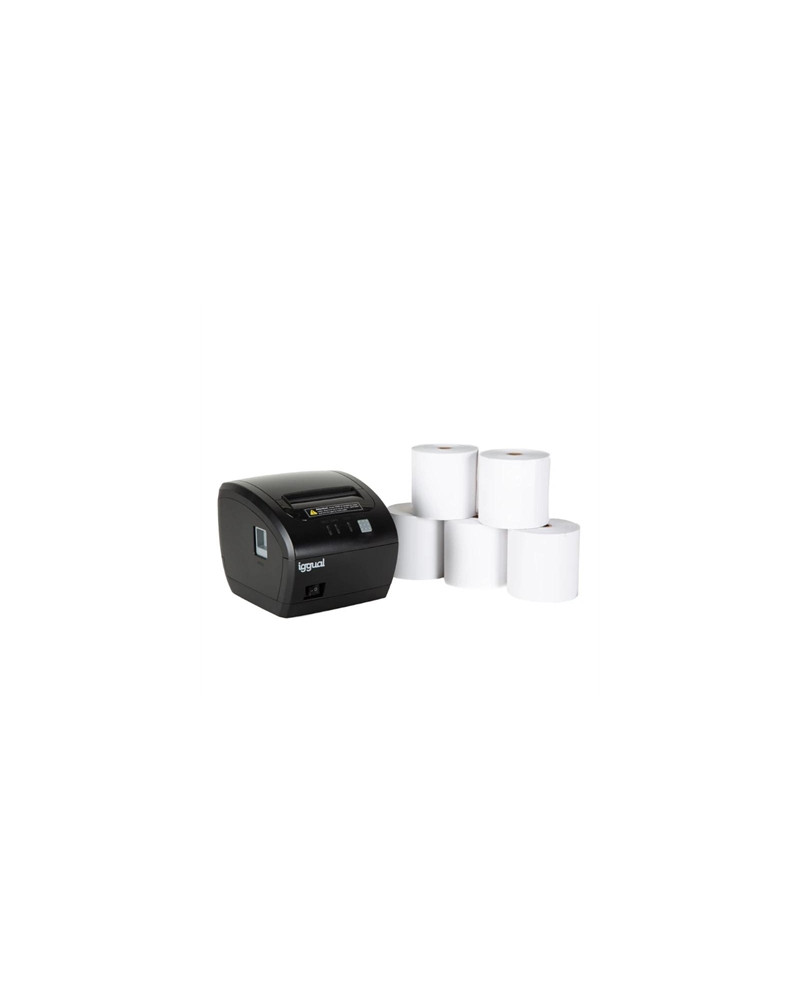 iggual Kit impresora térmica TP7001 + 5 rollos