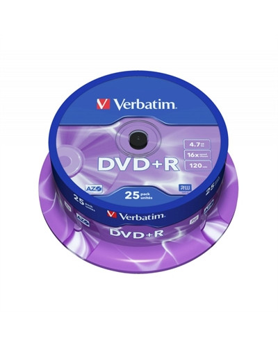 Verbatim DVD+R 4.7GB 16x Tarrina 25Uds