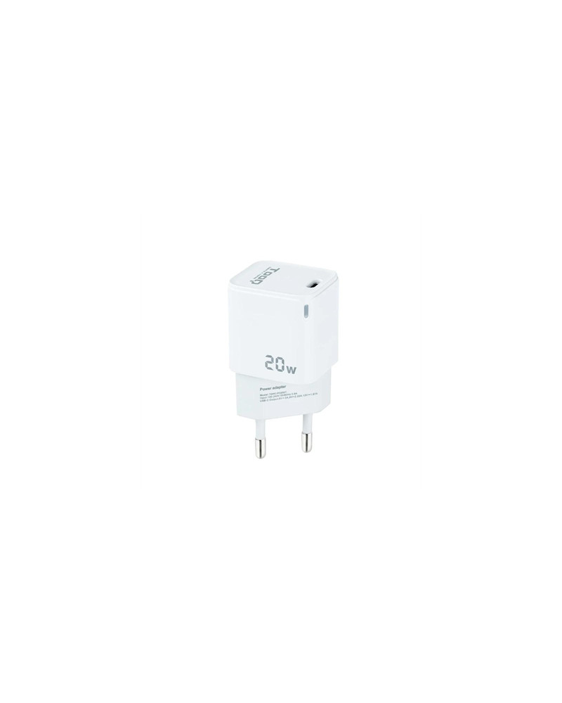 Tooq Cargador de Pared USB-C PD20W, Blanco