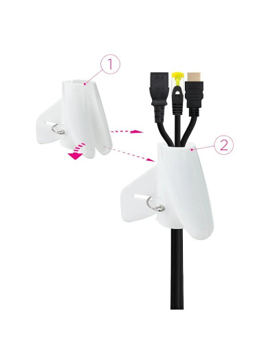 Nanocable Organizador cables flex. 25mm 1 M Blanco