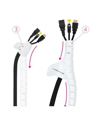 Nanocable Organizador cables flex. 25mm 1 M Blanco